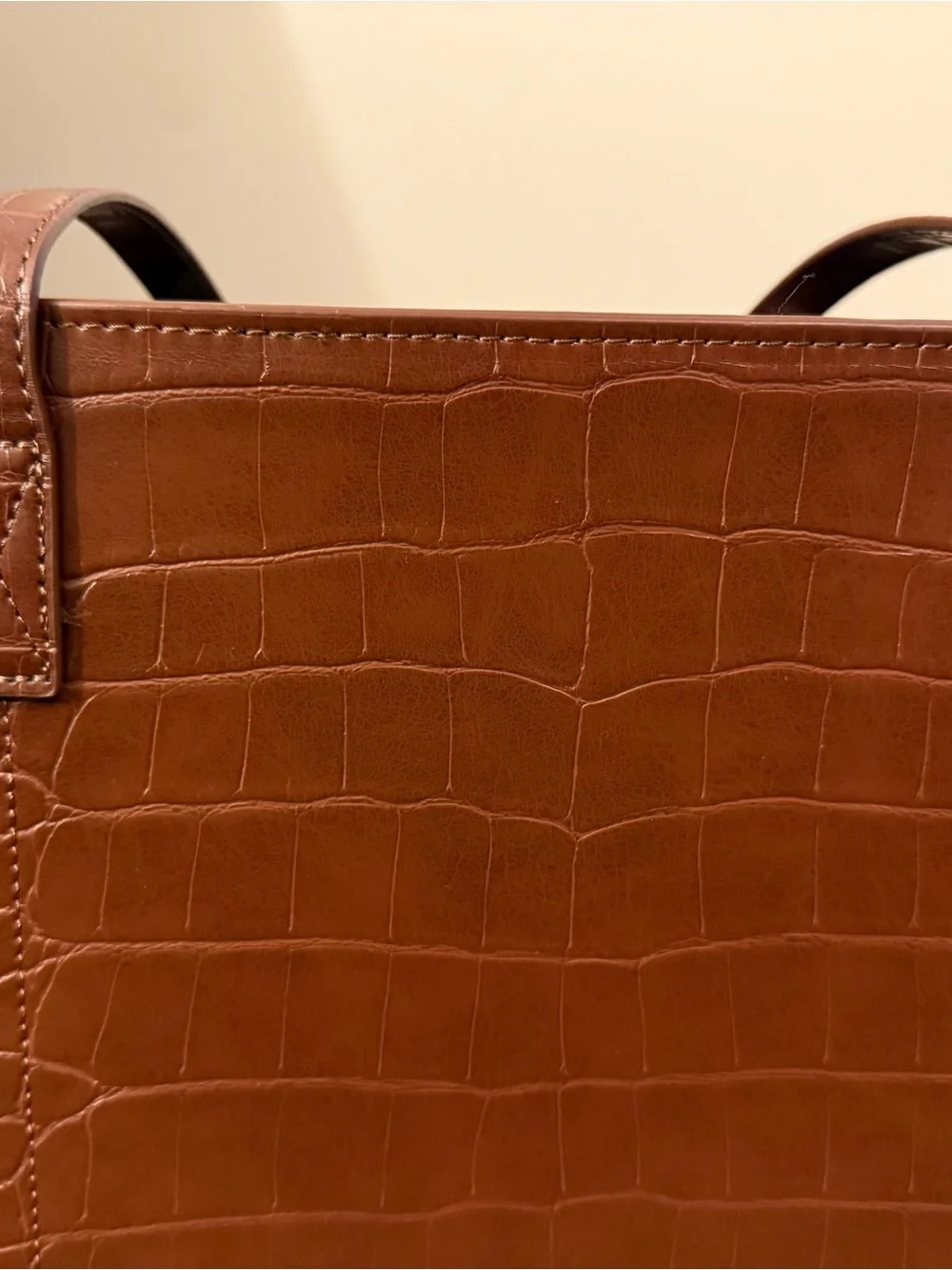 BEIS Maple Croc-Embossed Work Tote